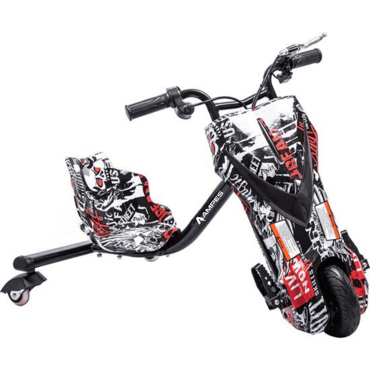 Ampes Elektro Drift Trike Graffiti Grey – Gesamtansicht