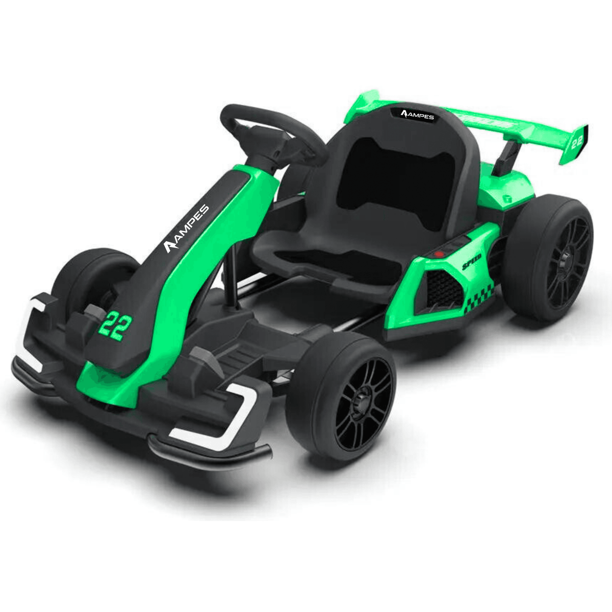 Ampes Elektro-Gokart für Kinder in Grün – Gesamtansicht