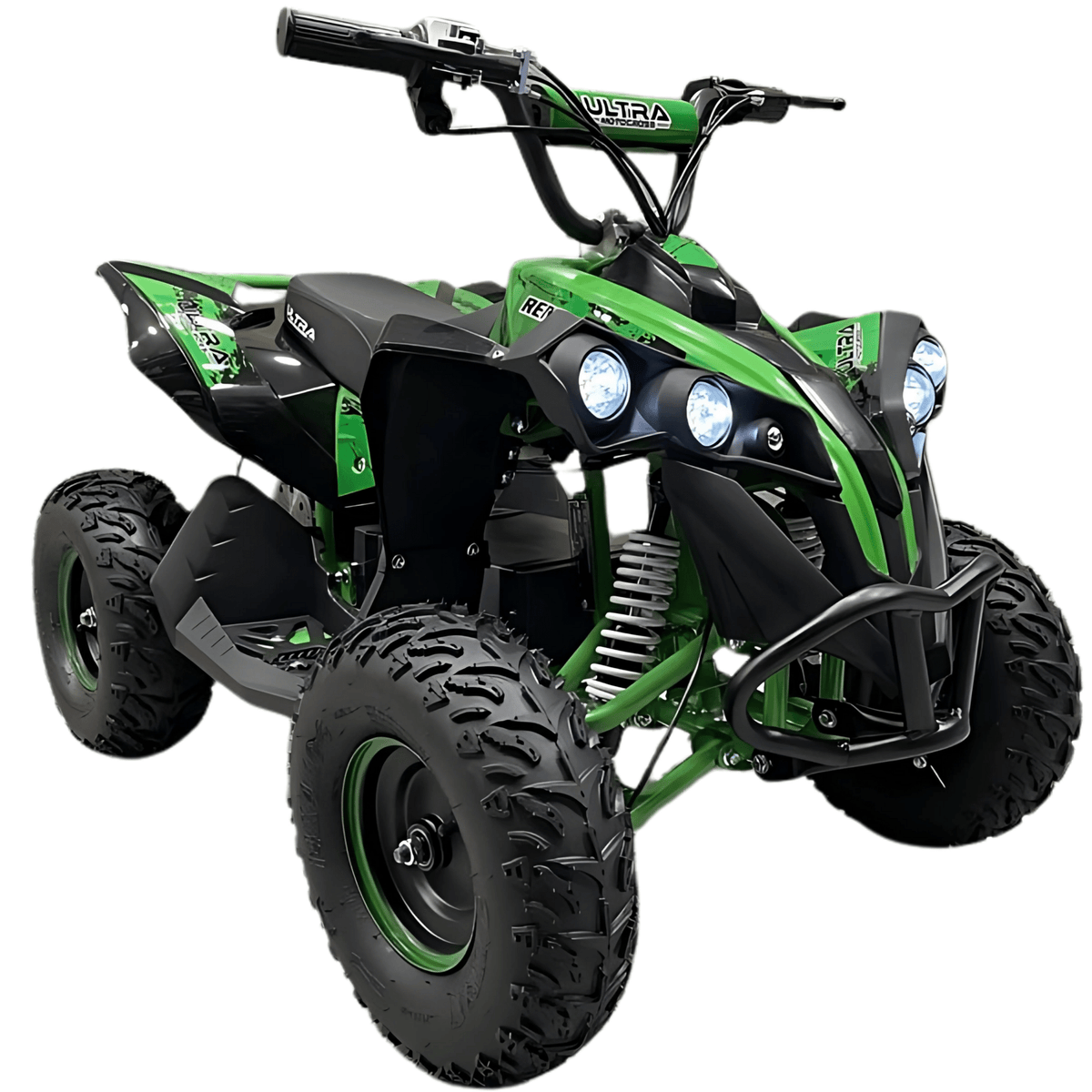 Elektro-Kinderquad – Grün – Ansicht schräg von vorne