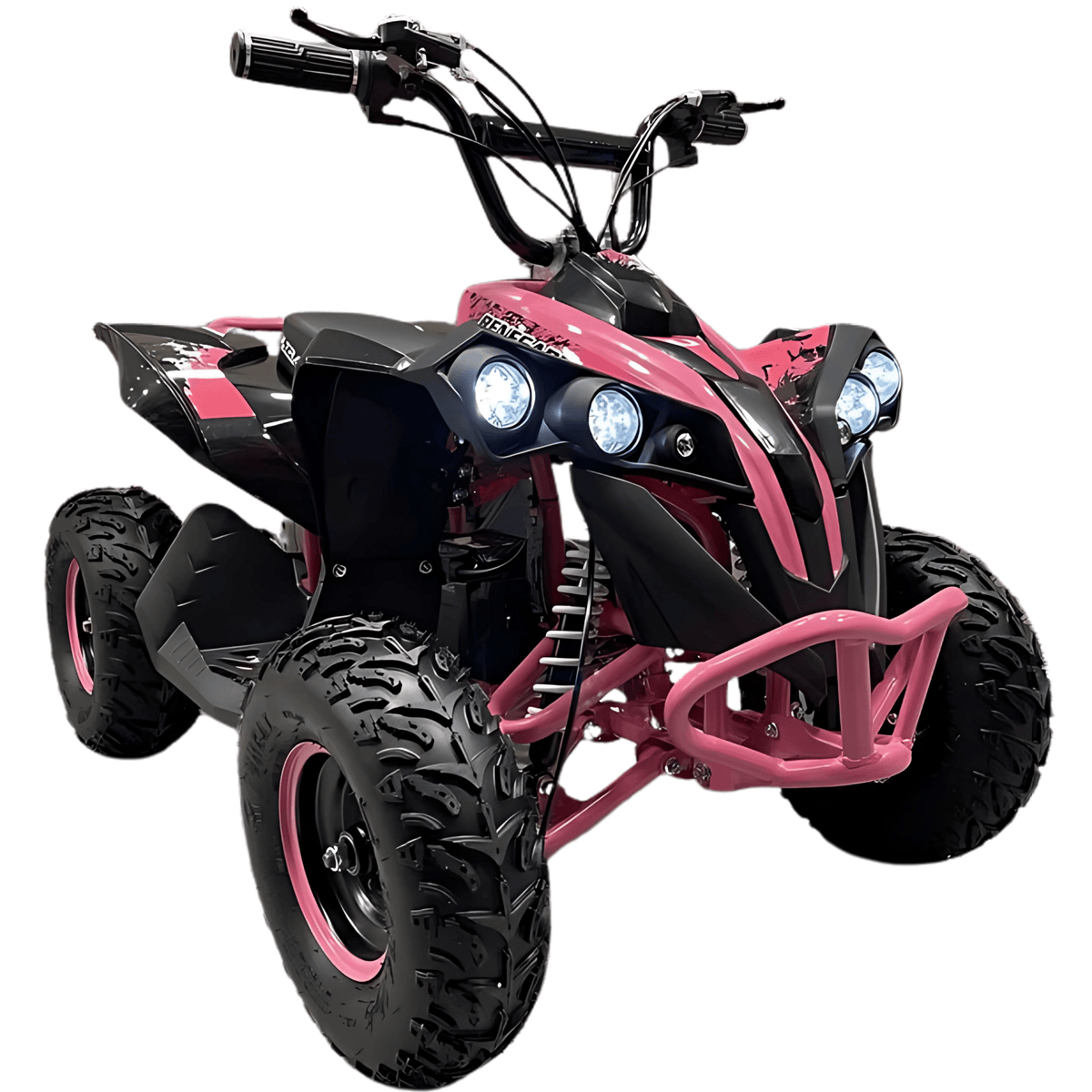 Elektro-Kinderquad – Rosa – Ansicht schräg von vorne