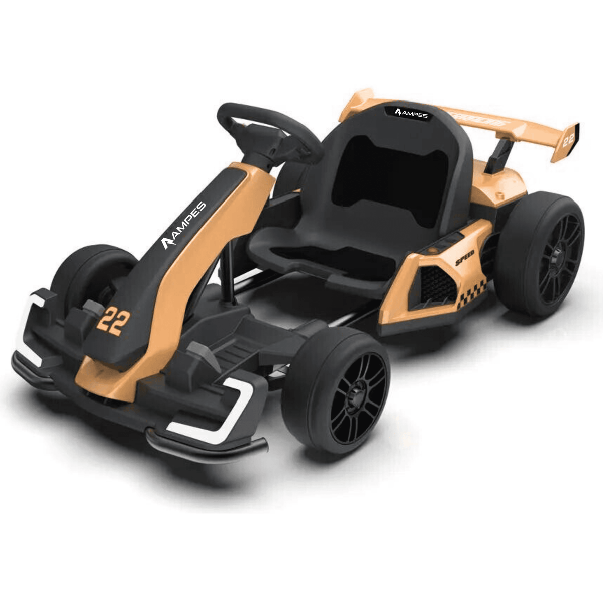 Ampes Elektro-Gokart für Kinder in Gold – Gesamtansicht