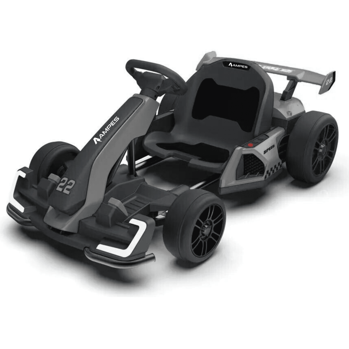 Ampes Elektro-Gokart für Kinder in Grau – Gesamtansicht