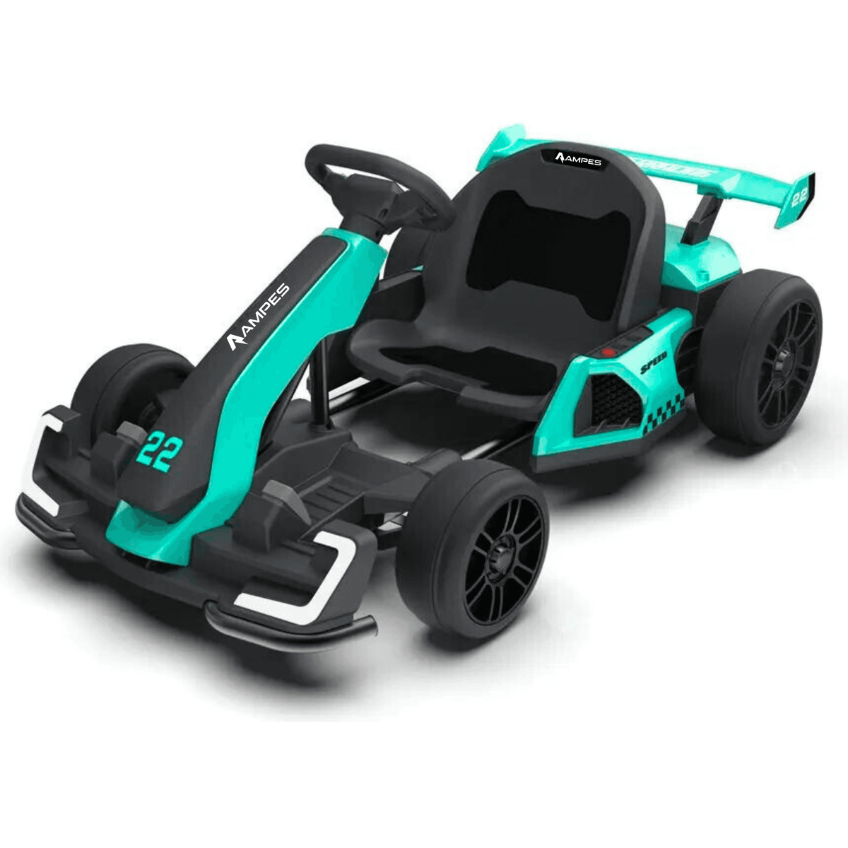 Ampes Elektro-Gokart für Kinder in Türkis – Gesamtansicht
