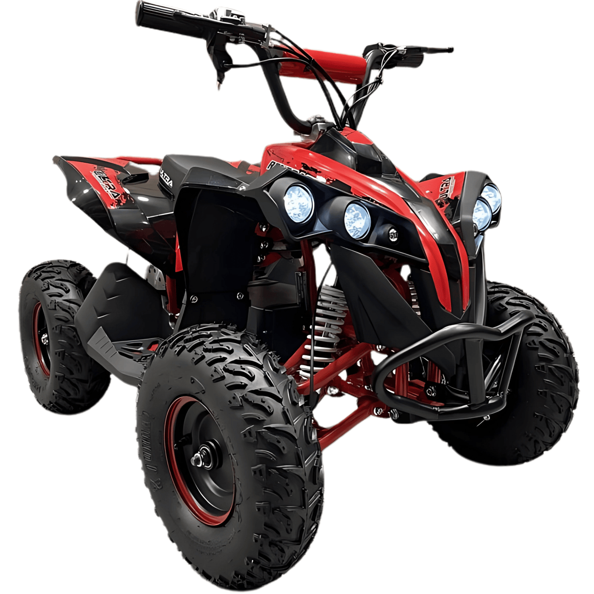 Elektro-Kinderquad – Rot – Ansicht schräg von vorne