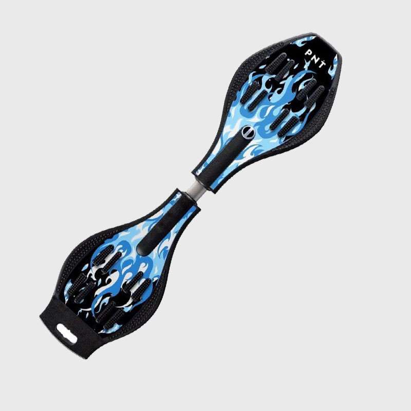Ampes Waveboard Blue Flames – Draufsicht auf das Deck