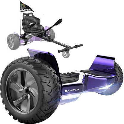 Ampes Offroad-Hoverboard mit Sitz – Hiphop + Hoverkart – Variante Lila