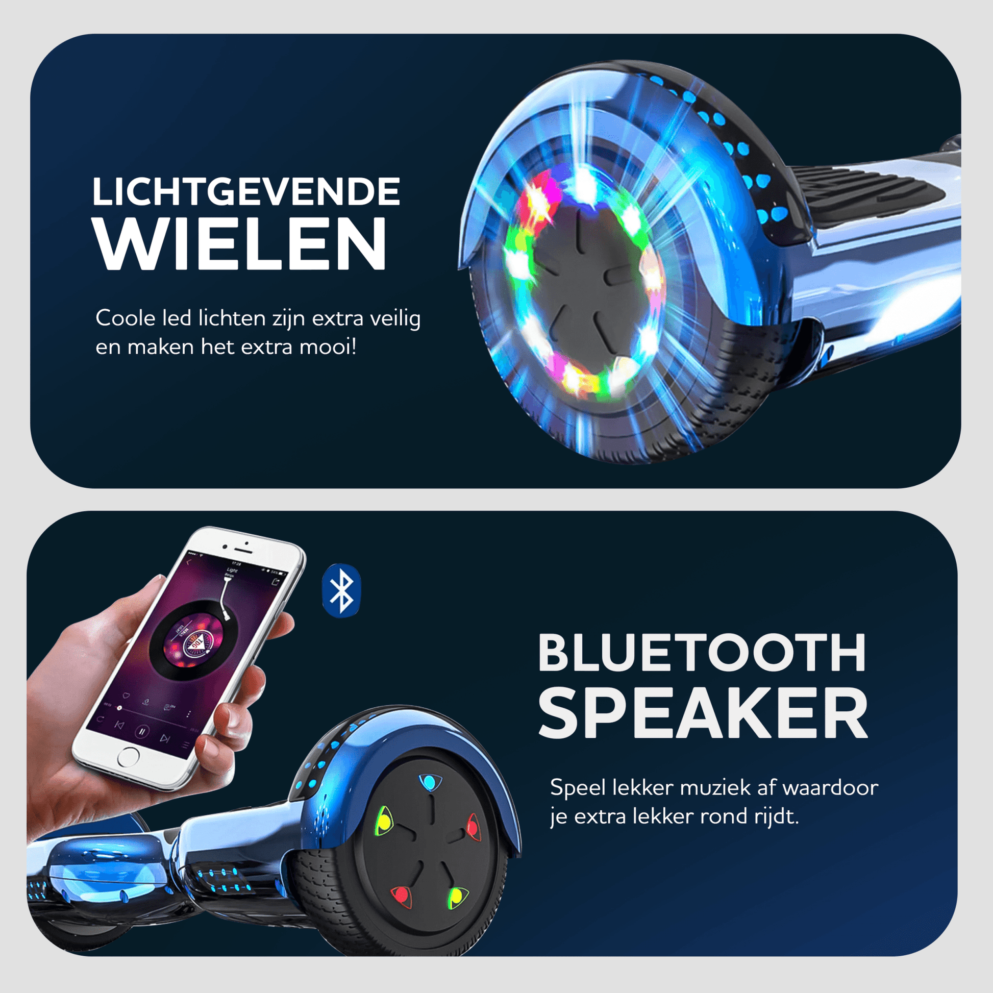 Ampes 6,5 inch Hoverboard blauw wielen en bluetooth