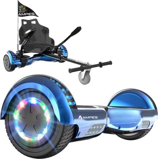 Ampes Hoverboard mit Sitz (Set mit Hoverkart) – Farbvariante Blau