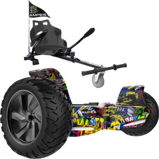Ampes Offroad-Hoverboard mit Sitz – Chrom Rosa + Hoverkart – Variante Hiphop