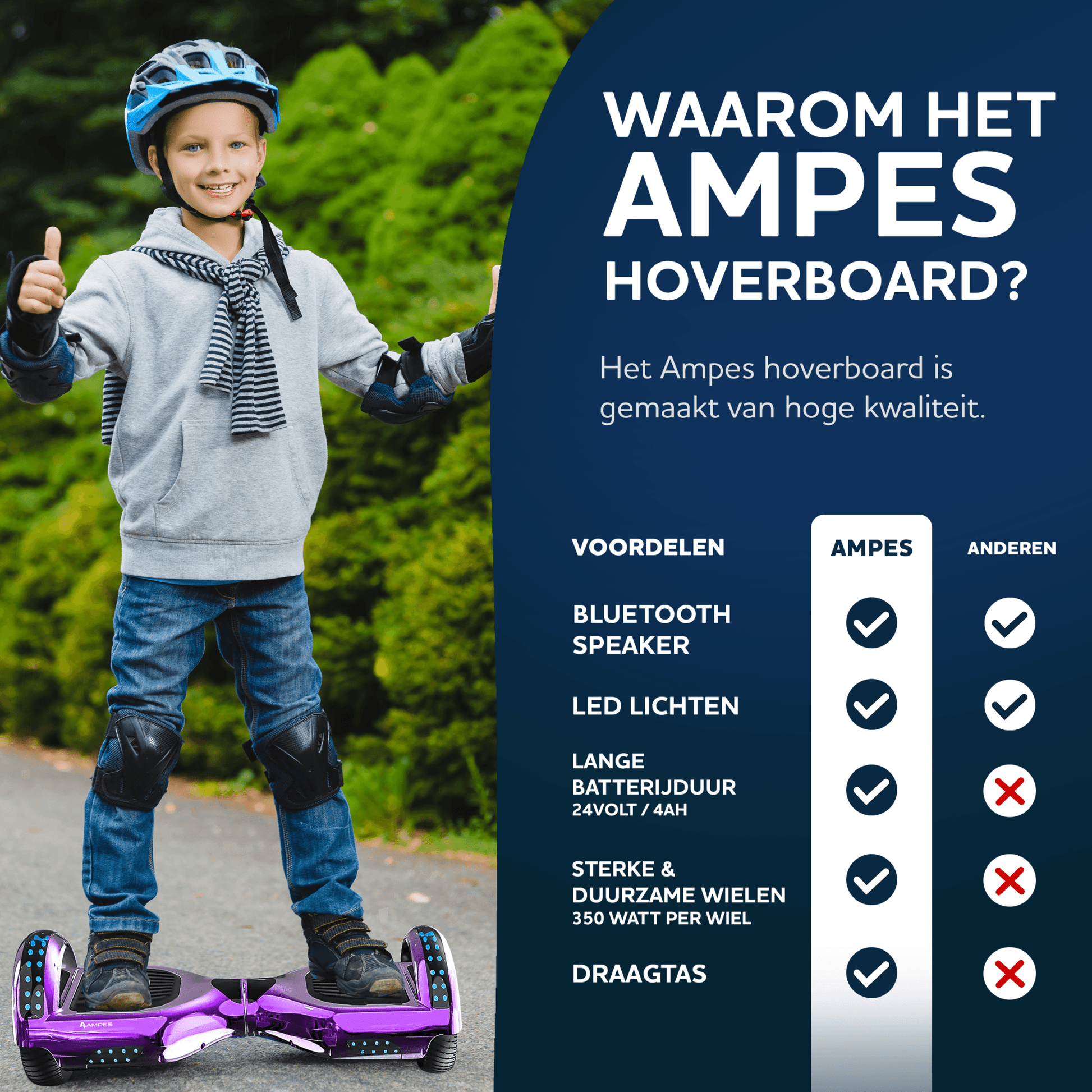 Ampes Hoverboard - Paars waarom het ampes hoverboard