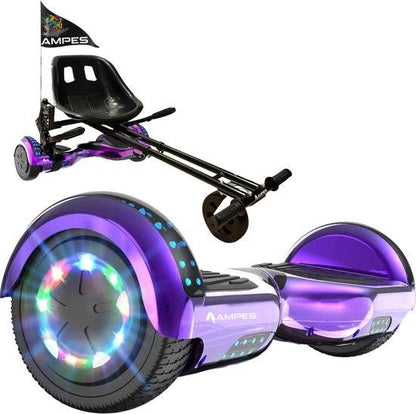 Ampes Hoverboard mit Sitz (Set mit Hoverkart mit Federung) – Farbvariante Lila