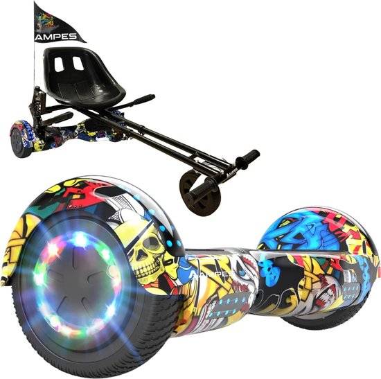 Ampes Hoverboard mit Sitz (Set mit Hoverkart mit Federung) – Farbvariante Hiphop