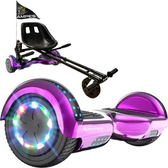 Ampes Hoverboard mit Sitz (Set mit Hoverkart mit Federung) – Farbvariante Rosa