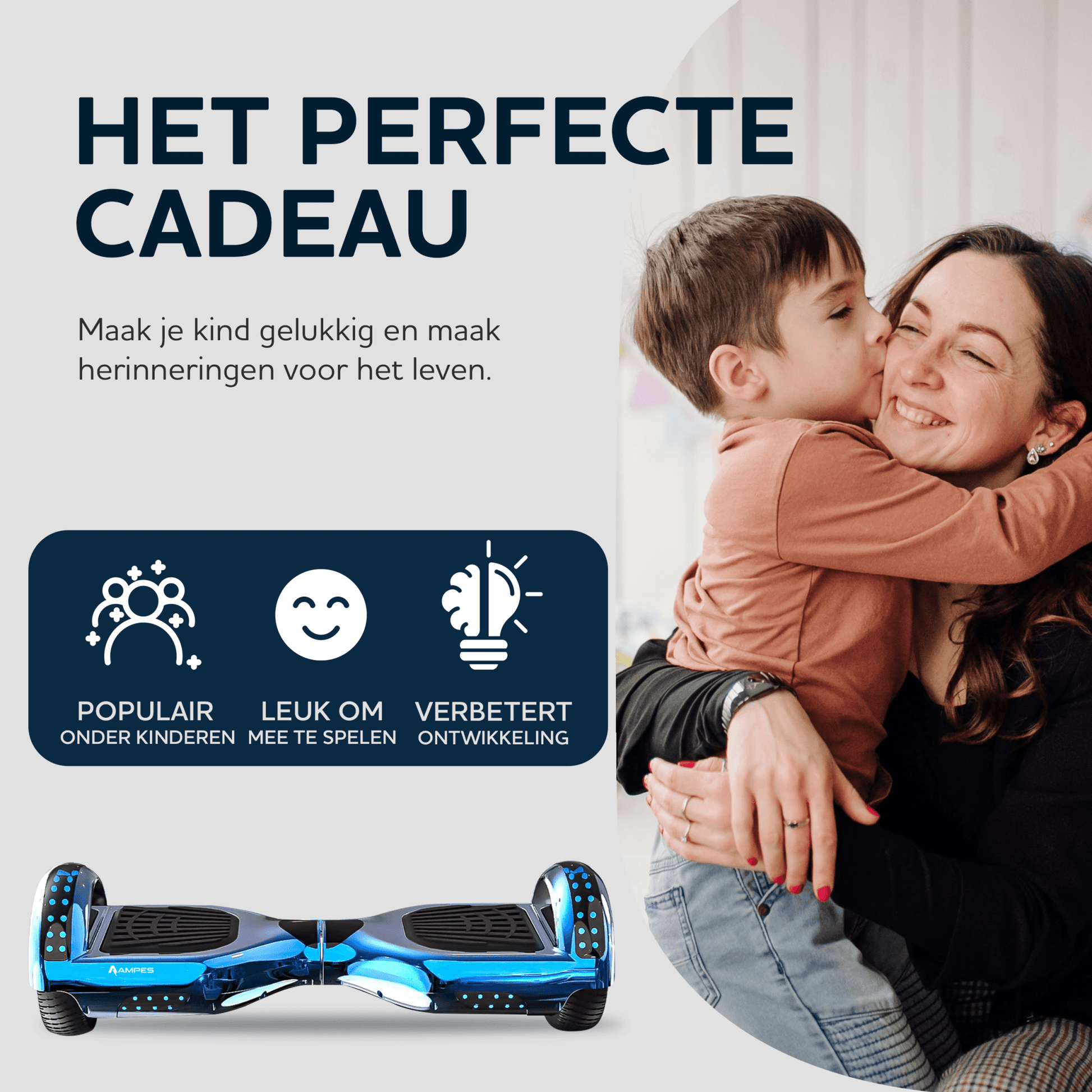 Ampes Hoverboard blauw 6,5 inch perfecte cadeau