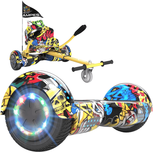 Ampes Hoverboard mit Sitz – Hiphop + Hoverkart Hiphop – Gesamtansicht Set